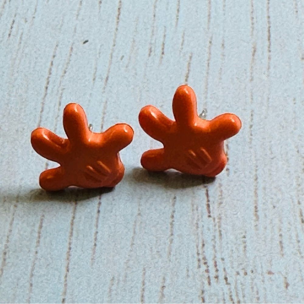 Orange Mickey Mouse Hands Earrings